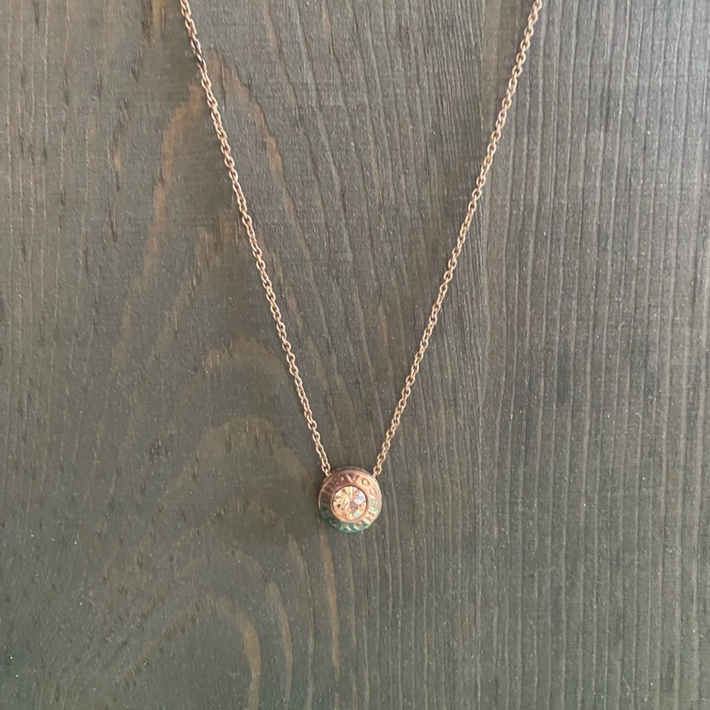 Coach Rose Gold Colored Pendant Necklace